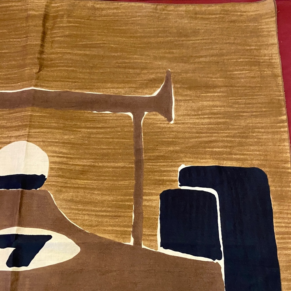 Courrèges Vintage Brown Racing Cotton Car Scarf - Picture 7 of 9